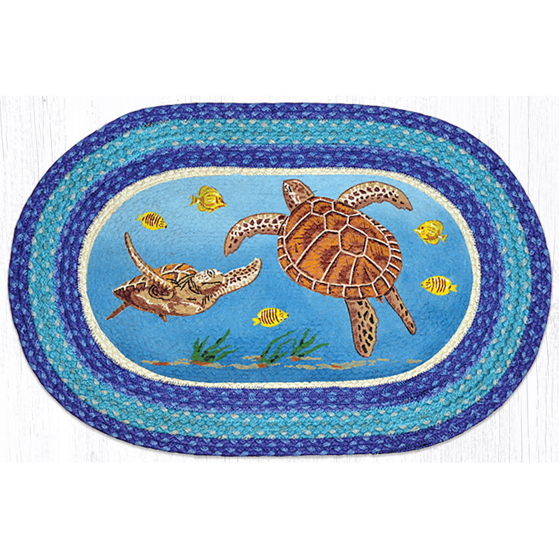 EarthRugs Sea Turtle Printed Area Rug & Reviews Wayfair